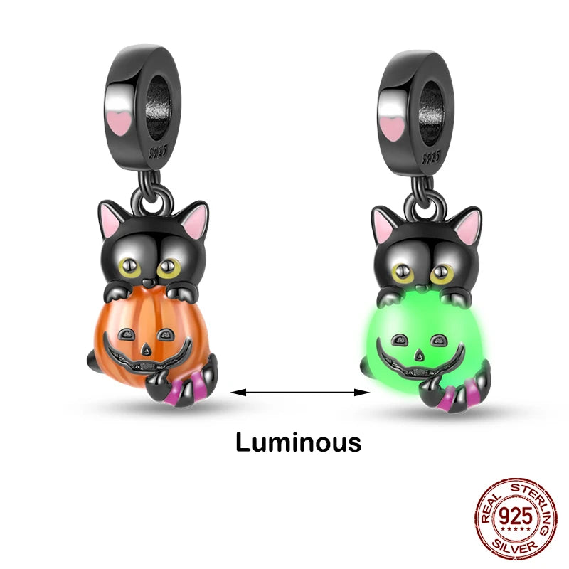 Hot Sale 925 Silver Glow in the dark Firefly Honeybee Star Charms Beads Fit Qikaola 925 Original Bracelets Fine DIY Jewelry Gift