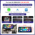 Linux 8.9/12.3inch Car Multimedia Touch Screen For Audi A5 2008-2016 with Wireless CarPlay Android Auto Airplay Function