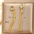 Luxury 24K 9999 Pure Gold real gold Long multi-line tassel earrings women elegant temperament golden earrings