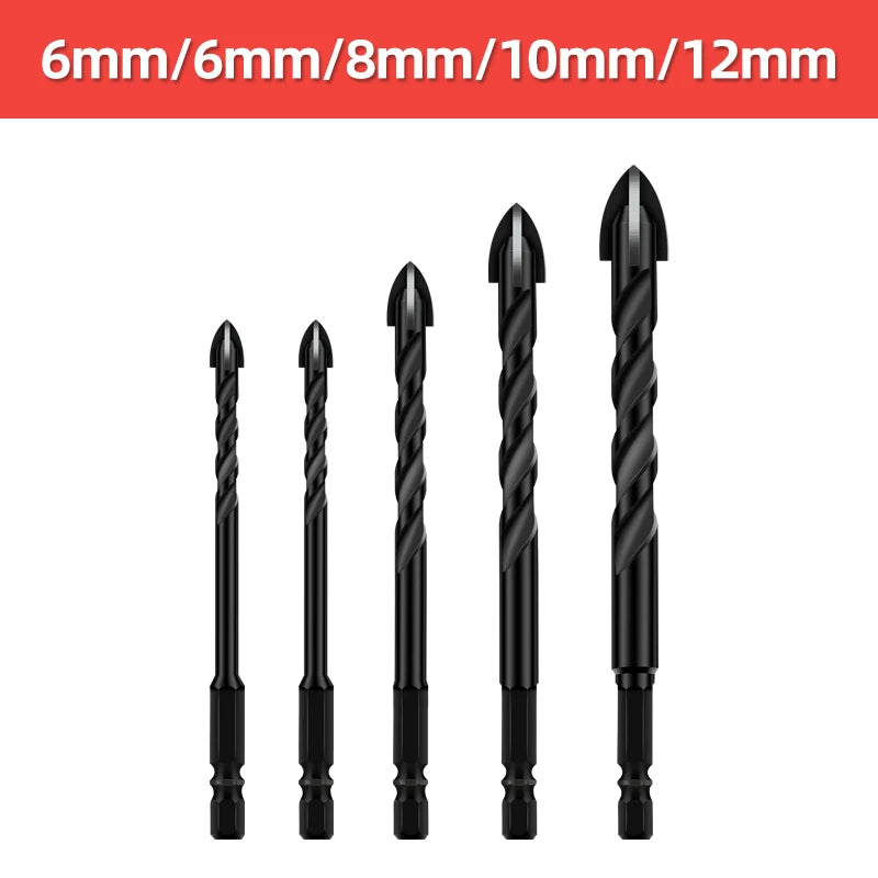 TOOLEYE Cross Hex Drill Bit Set