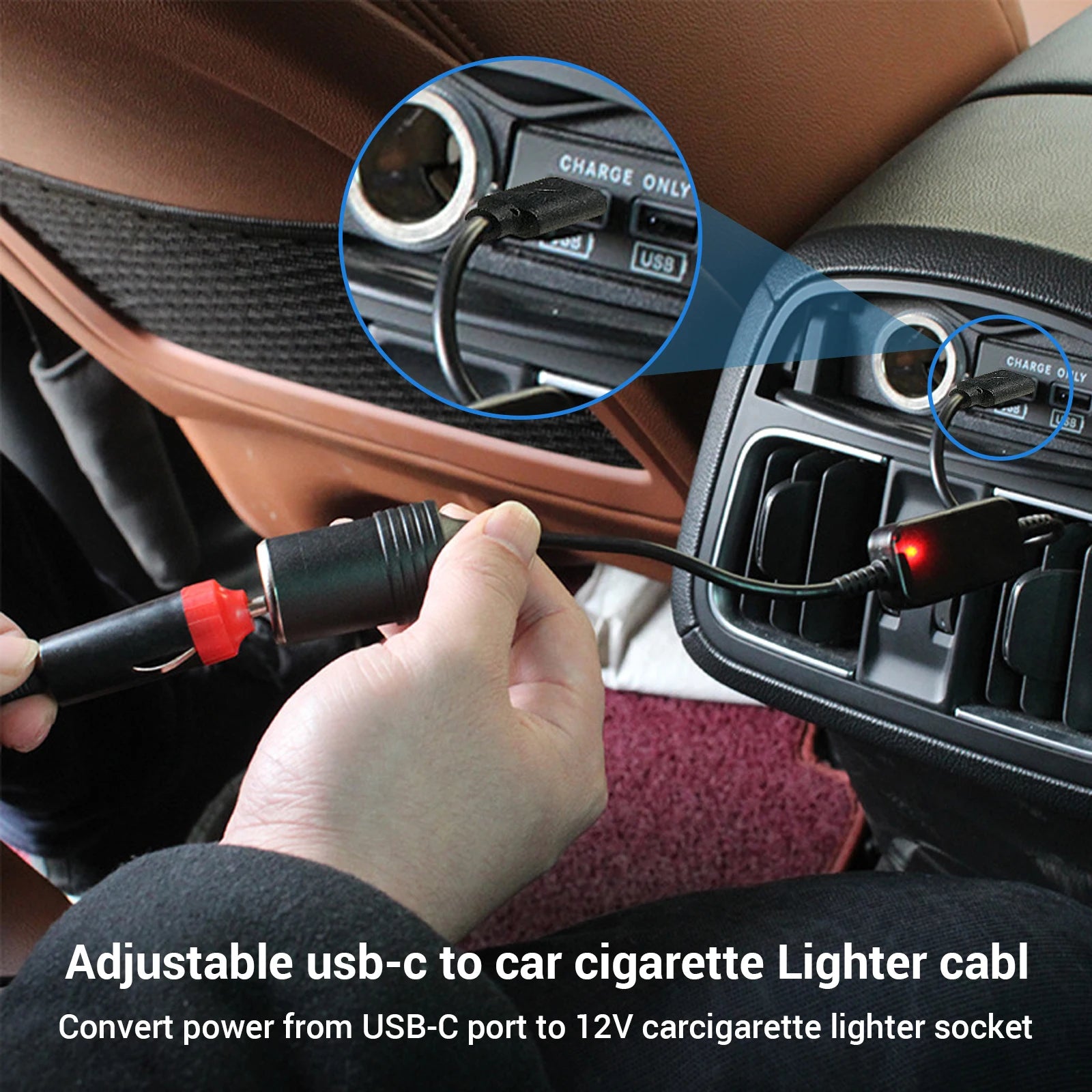 1pc 5V 2A USB To 12V Cigarette Lighter Socket USB Male to Female Cigarette Lighter Adapter Converter Car Electronics Accessories