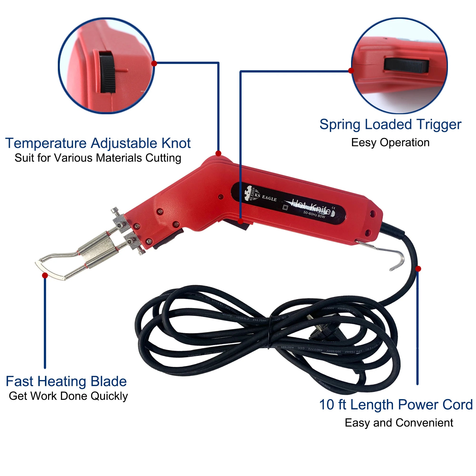 Thermal Knife Cloth Cutter Electric Heating Knife Kit Hot Knife Rope Cutter Fabric Cutter Ribbon Cutter Knife Webbing Cutting
