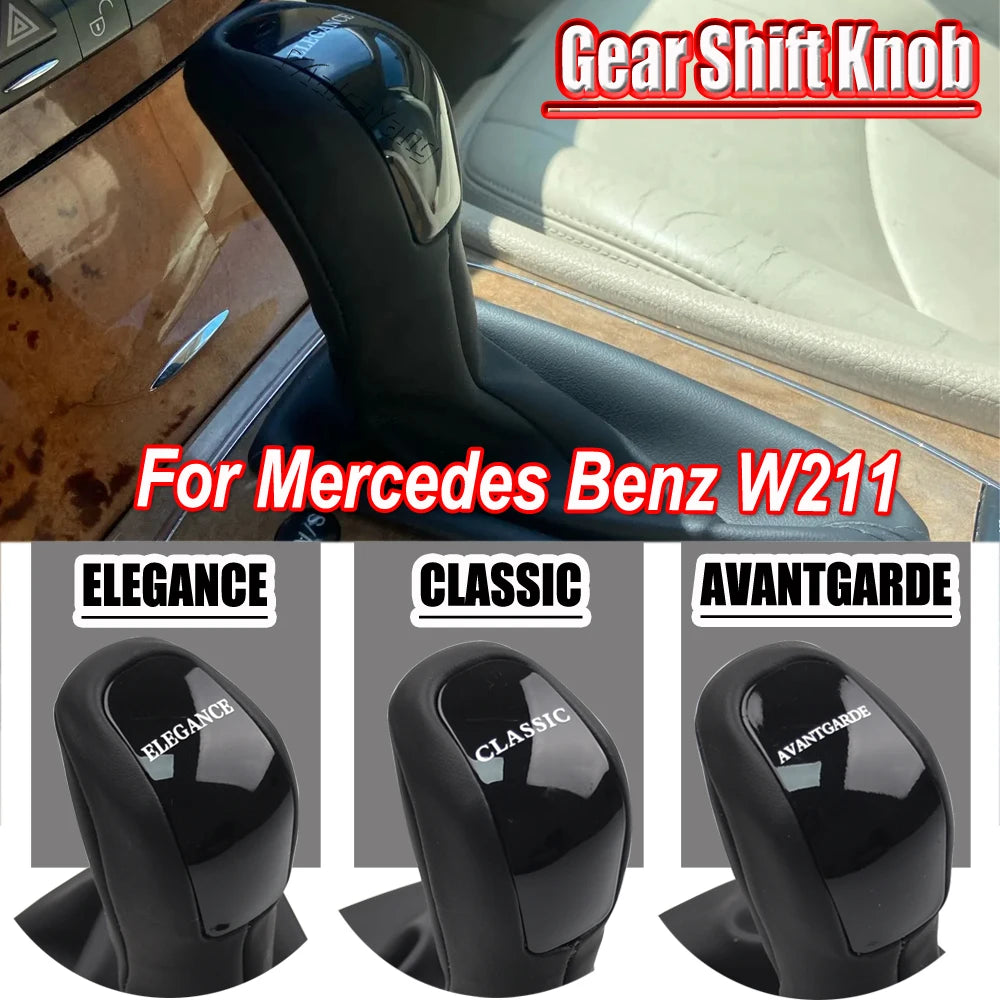 For Mercedes Benz E Class W211 Car Automatic Speed Gear Shift Lever Knob Shifter Hand Ball Boot Cover CLASSIC ELEGANCE