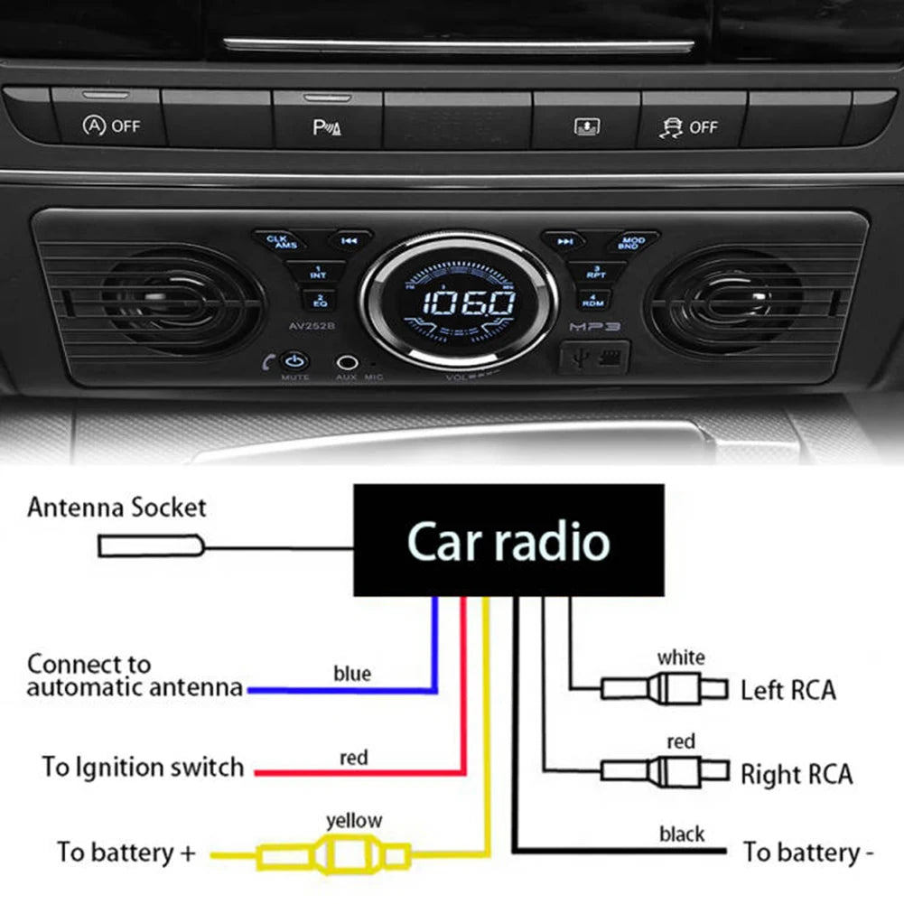 Car Radio MP3 Audio Player 2.4 Inch Display MP3 Car Multimedia Player Support for TF MINI USB AUX Interface Bluetooth-compatible