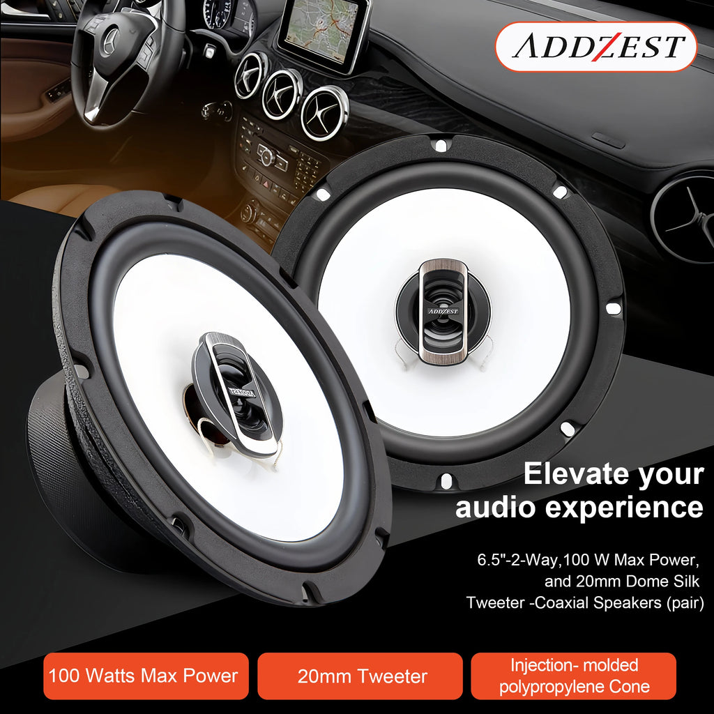2PCS 6.5" Car Coaxial Speakers, 100W Max Power, Coaxial Car Speakers, Balanced Sound + Smooth Treble, Premium Quality Audio