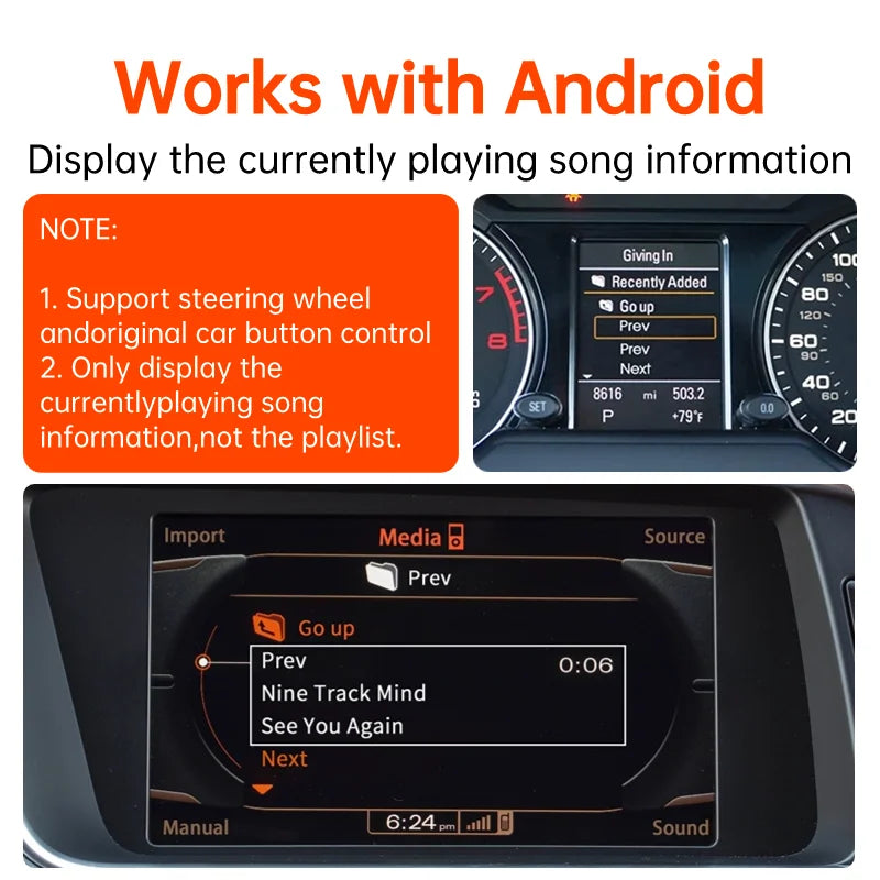 GITANK Bluetooth 5.0 Car Adapter with AptX HD for Audi MMI 3G AMI Music Interface Audi Symphony Concert Mercedes Media Interface