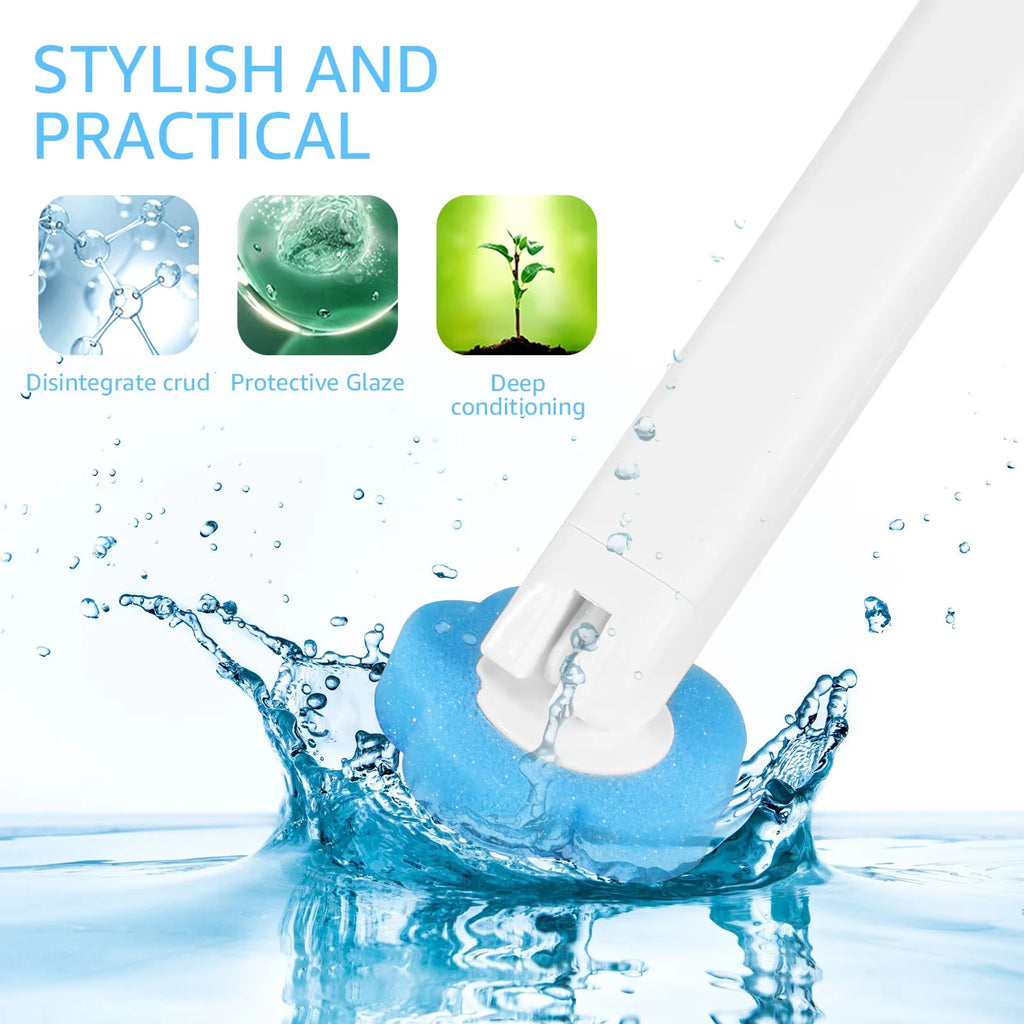 Kit de brosse WC amélioré avec têtes de rechange jetables, brosse de nettoyage hygiénique à long manche pour accessoires de toilettes domestiques