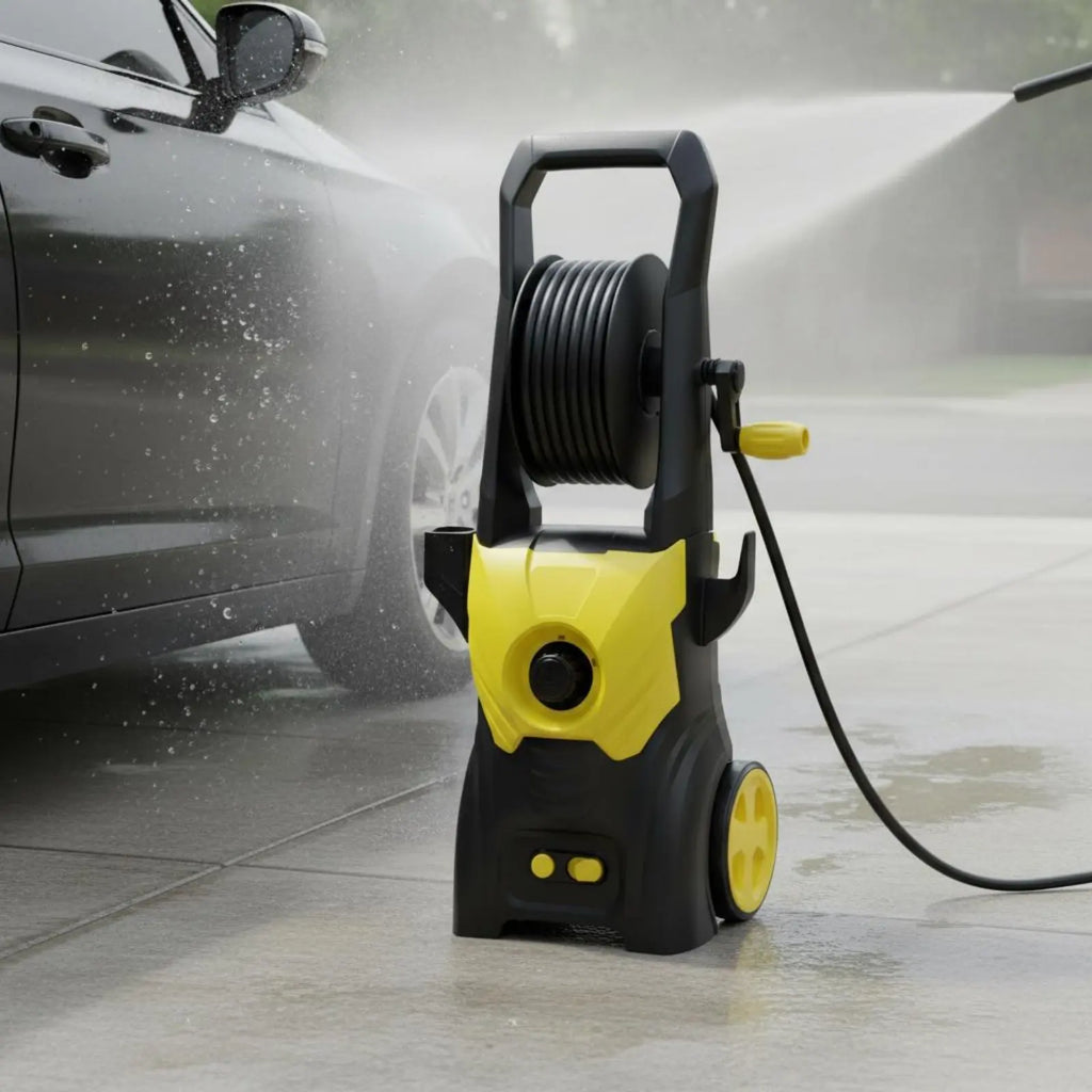 High Pressure Washer Long-Lasting Aluminum Pump Electric High Pressure Washer Wheeled Power Cleaner Easy Storage