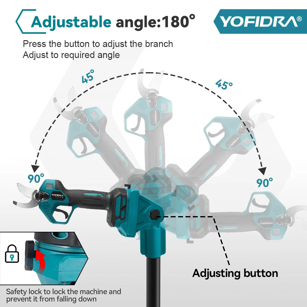 YOFIDRA Brushless Electric Chainsaw Telescoping Pole 3IN1 High Branch Saw Woodworking Pruning Power Tool For Makita Battery Pin