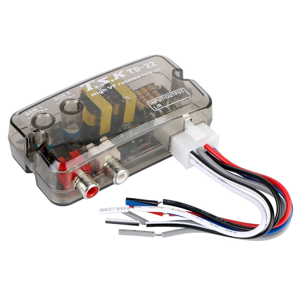 Convertisseur 12V Adaptateur de fréquence réglable Ligne Voiture Subwoofer Stéréo Radio Convertisseurs Audio Voiture Convertisseur RCA Stéréo