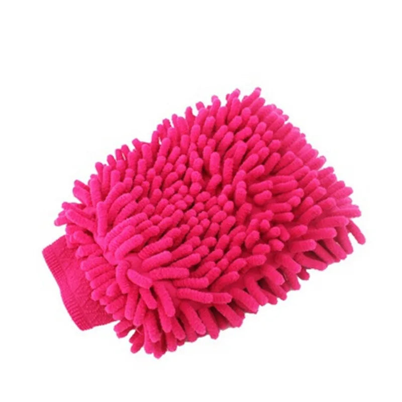 Hot sale 2 in 1 Ultrafine Fiber Chenille Microfiber Car Wash Glove Mitt Soft Mesh backing no scratch for Car Wash and Cleaning