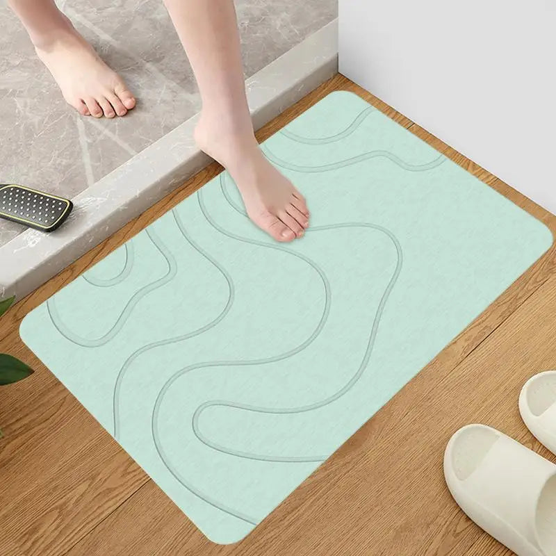 1PC Super Absorbent Non-slip Bathroom Mat Diatomaceous Earth Bathroom Mat Quick Drying Bath Mats Entryway Rugs Home Decoration