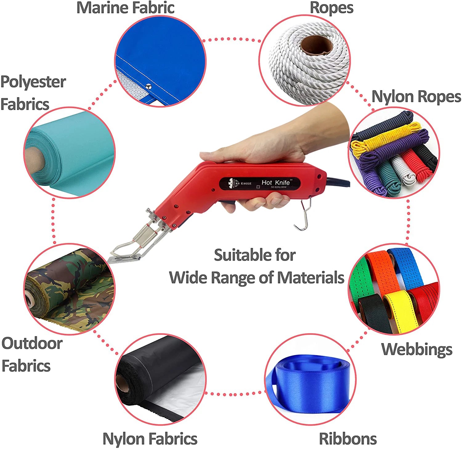 Thermal Knife Cloth Cutter Electric Heating Knife Kit Hot Knife Rope Cutter Fabric Cutter Ribbon Cutter Knife Webbing Cutting