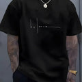 Men's summer 100% pure cotton fashionable casual sports loose trend balance letter print round neck short sleeved T-shirt top