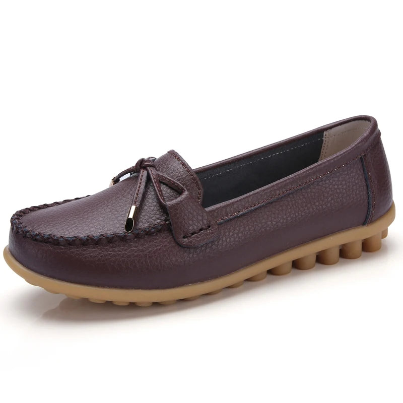 2025 New Woman Flats Shoes Ballet Flat Sneakers Genuine Leather Spring Soft Moccasins Ladies Boat Ballerina Espadrilles Creepers