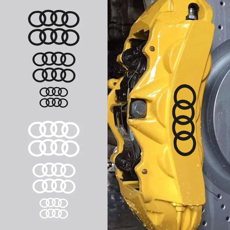 6pcs/set Heat Resistance Caliper Decals Wheel Decor Vinyl Sticker For Audi Sline TT RS A4 B7 B8 B9 A3 8P 8V 8L A5 A6 A1 A7 A8 C6