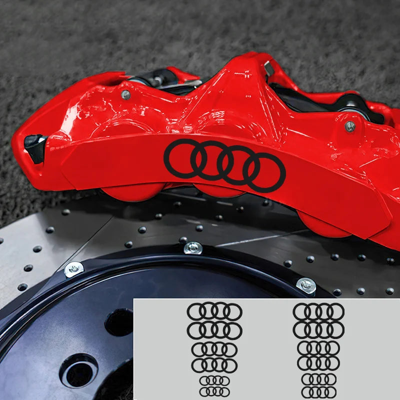 6pcs/set Heat Resistance Caliper Decals Wheel Decor Vinyl Sticker For Audi Sline TT RS A4 B7 B8 B9 A3 8P 8V 8L A5 A6 A1 A7 A8 C6