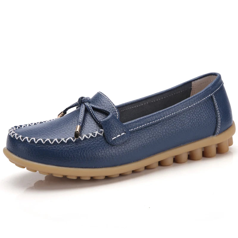 2025 New Woman Flats Shoes Ballet Flat Sneakers Genuine Leather Spring Soft Moccasins Ladies Boat Ballerina Espadrilles Creepers