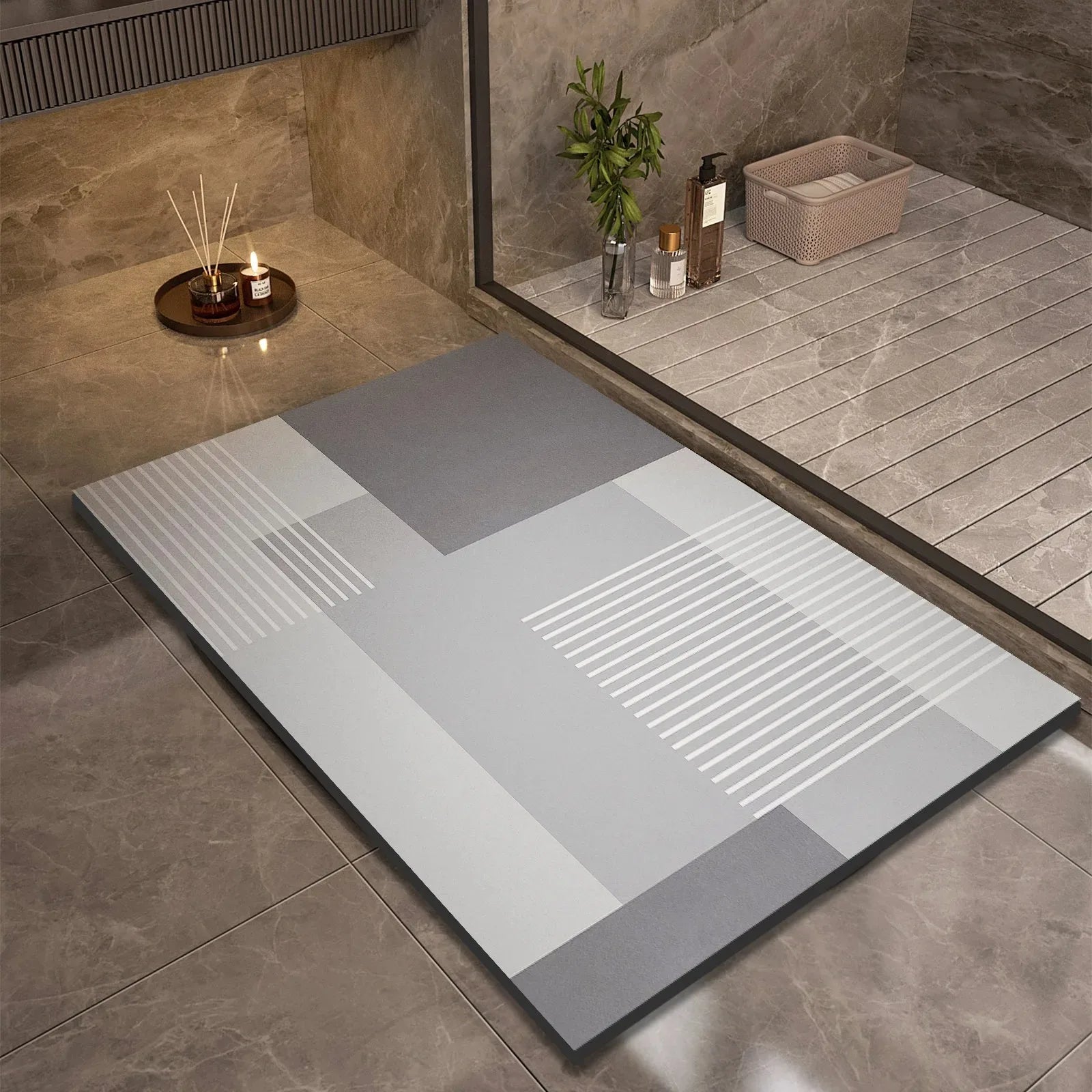 Luxury Diatomite Mud Bath Mat Bathroom Super Absorbent Shower Foot Mats Non Slip Quick Dry Toilet Carpet Room Rugs Doormat 욕실 매트