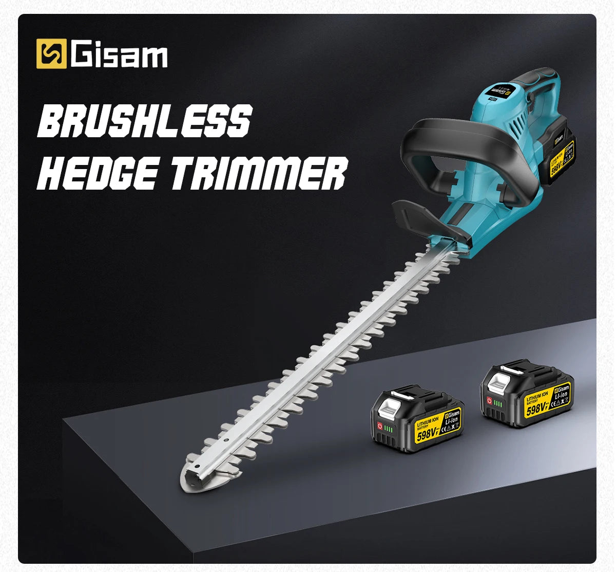 Gisam Cordless Electric Hedge Trimmer 2000W 7200SPM Pruning Saw Lawn Mower Garden Trimming Power Tool For Makita 18v Battery Pin