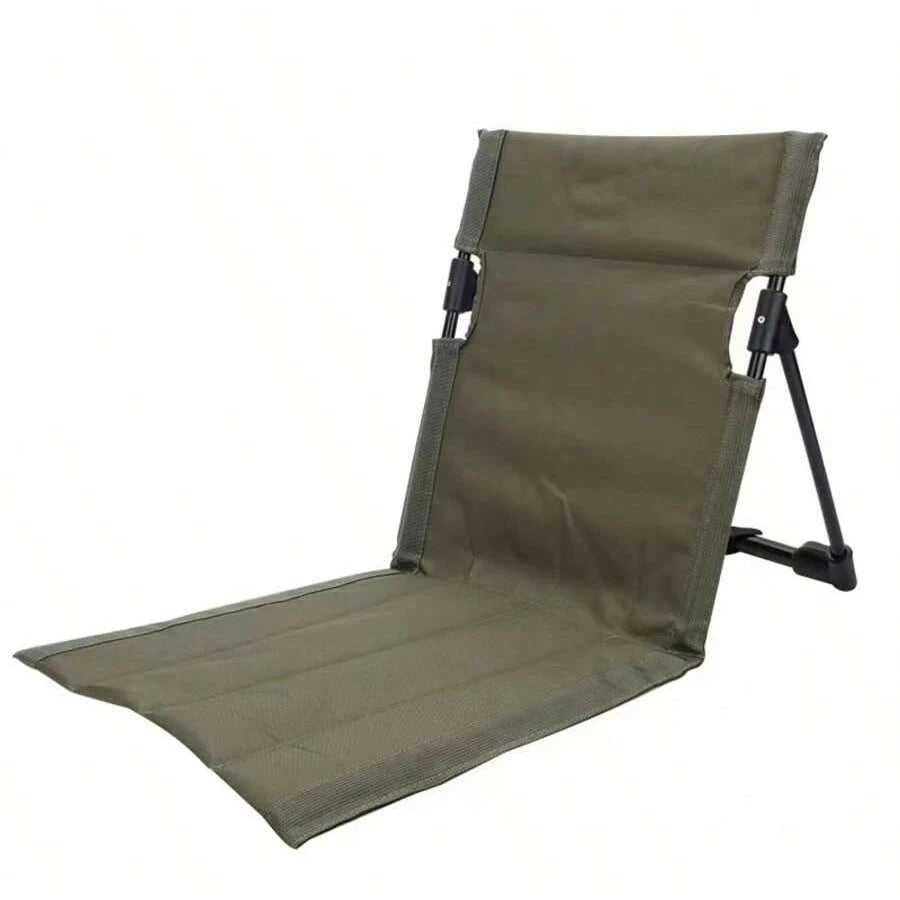Outdoor Foldable Camping Chair Oxford Cloth Camping Floor Chair Garden Park Single Lazy Chair Backrest Cushion Picnic Back Chair