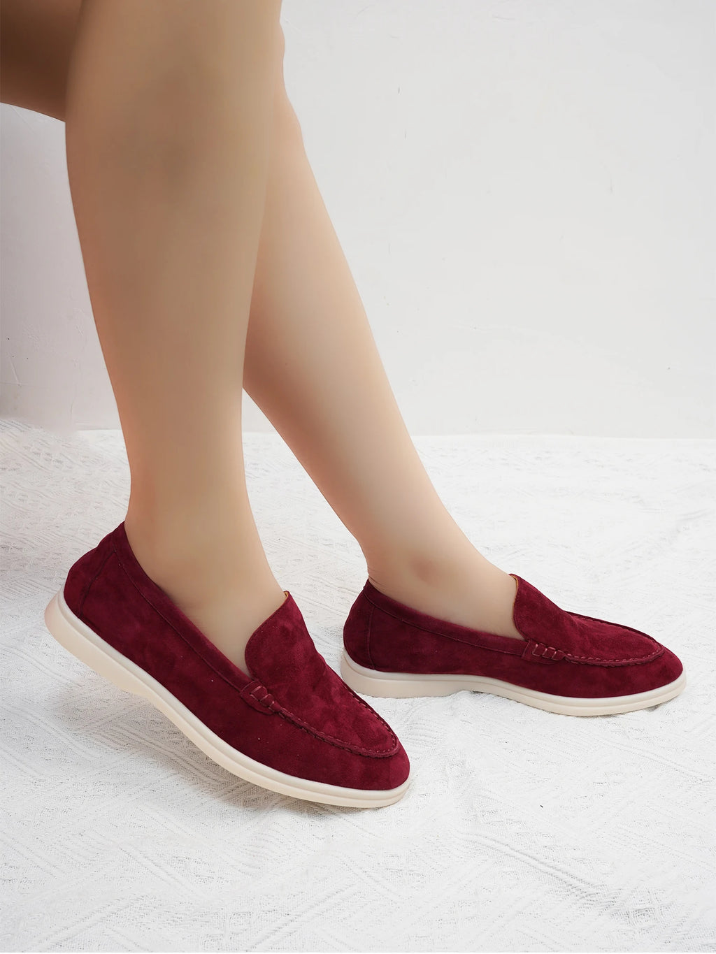 Spring and Autumn Hot Women's Le Fu Shoes Classic Round Head Shallow Mouth Genuine Leather Women's Shoes Retro Daily Shoes