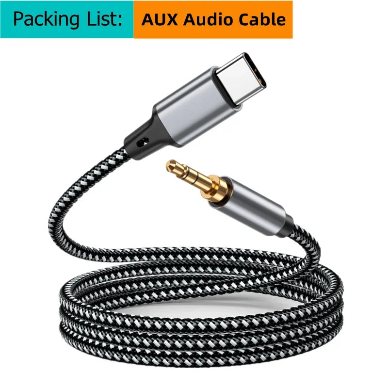 AUX Audio Cable Type C to 3.5mm Jack AUX Cord Car Speaker Headphone Adapter For Samsung Xiaomi Huawei Universal Type-C Converter