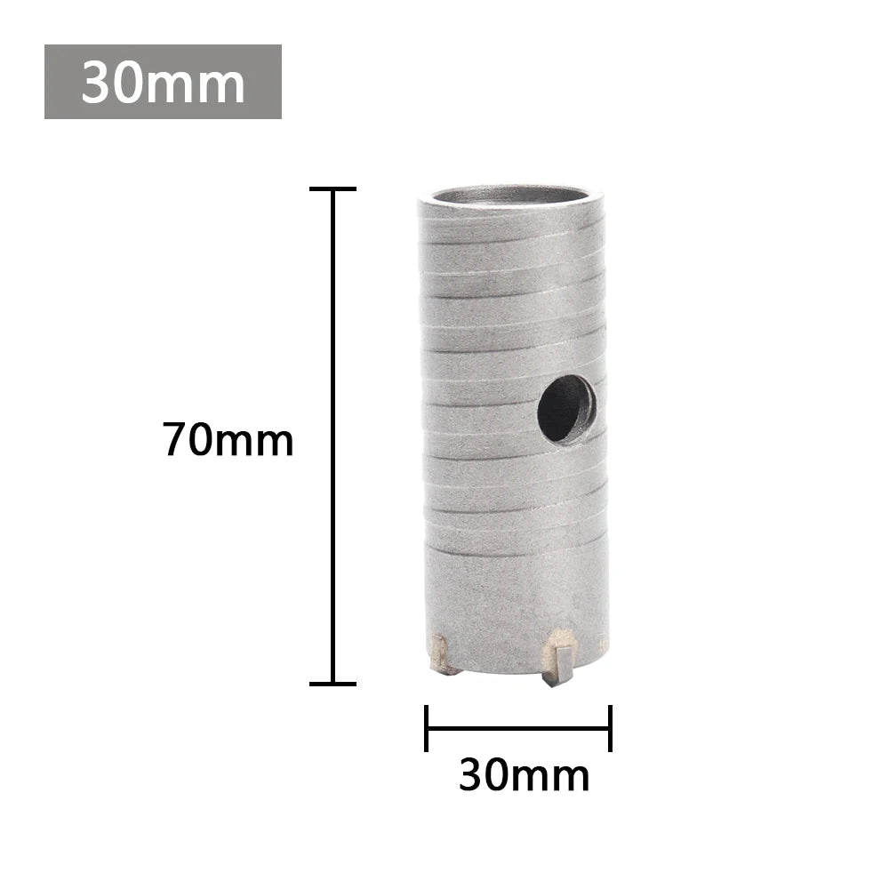 30-100mm Concrete Wall Hole Saw, SDS Plus Shank Impact Drill Bit, Suitable for Drilling Concrete, Brick, Stone and Walls