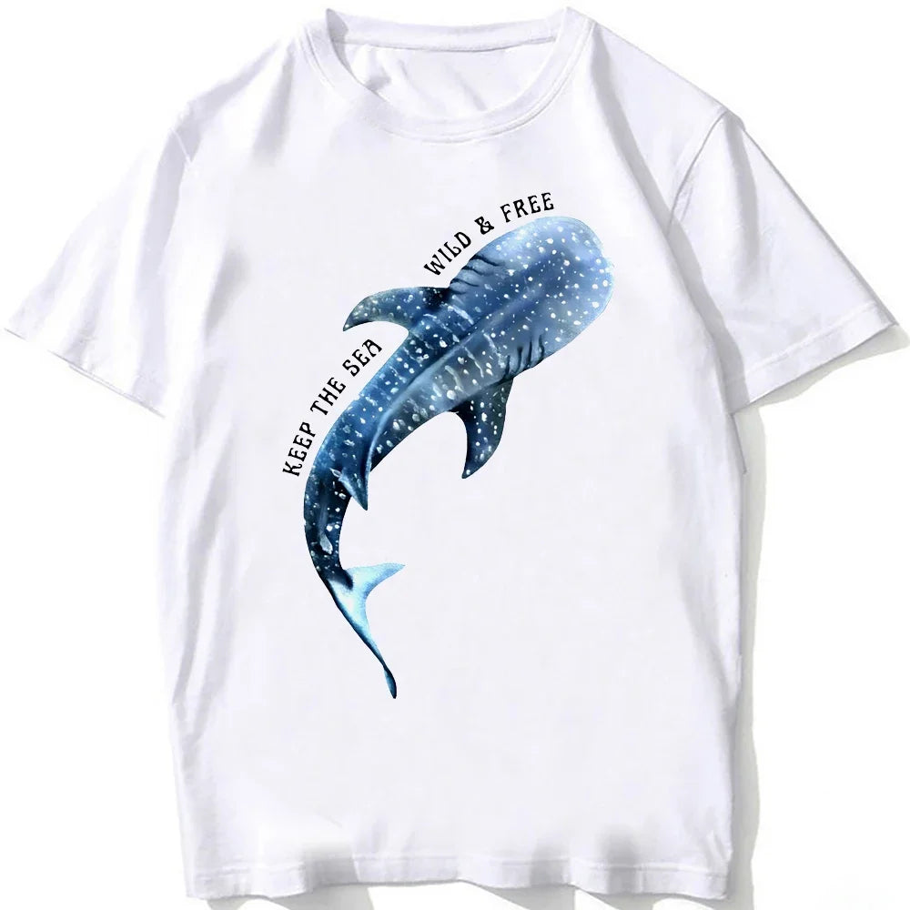 Whale Shark Anatomy Biology T-shirt Unisex Women Hip Hop Casual T Shirts Women Beach Diving White Tshirt Vintage women Tees
