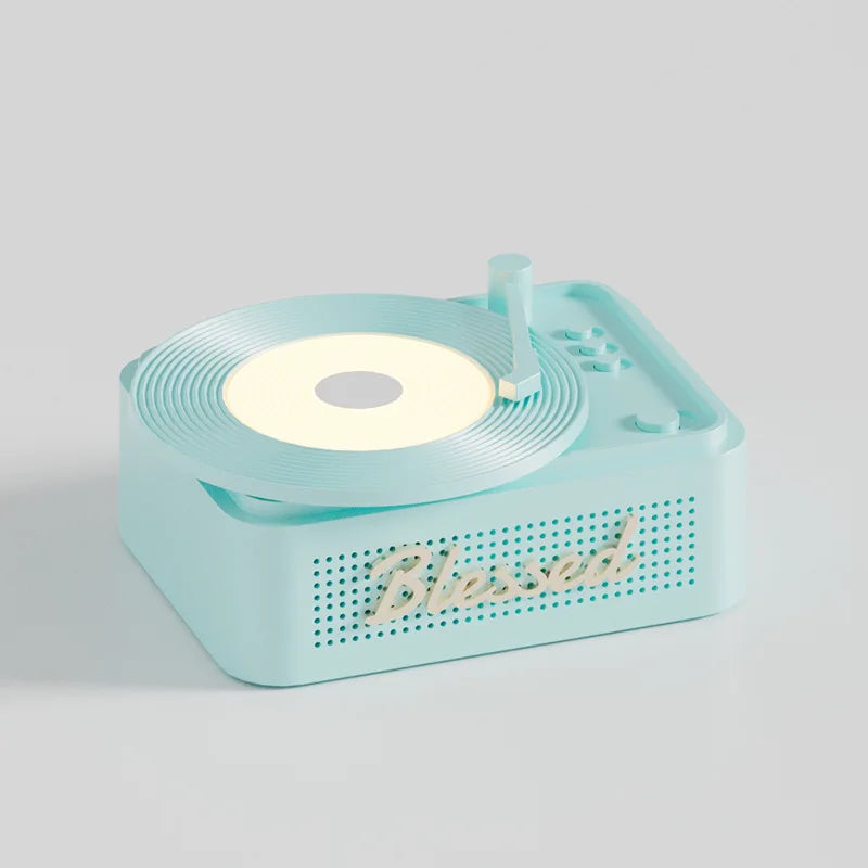 Classic Vintage Bluetooth Speaker Mini Portable Old Fashion Stereo Surround Music Box with Colorful Night Light TF Card Slot