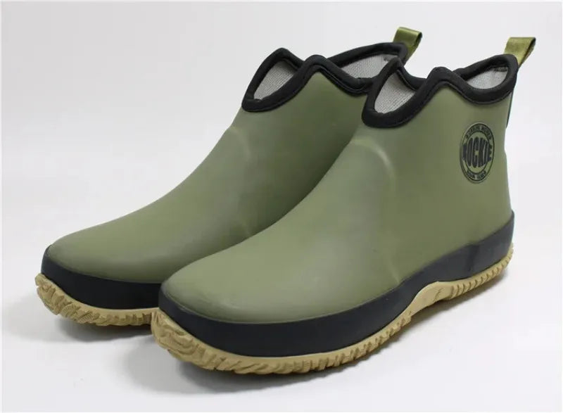 Men Rain Boots Outdoor Non Slip Fishing Boot Rubber Galoshes Men Ankle Rain Boots Waterproof Garden Work Shoes Botas Para Lluvia
