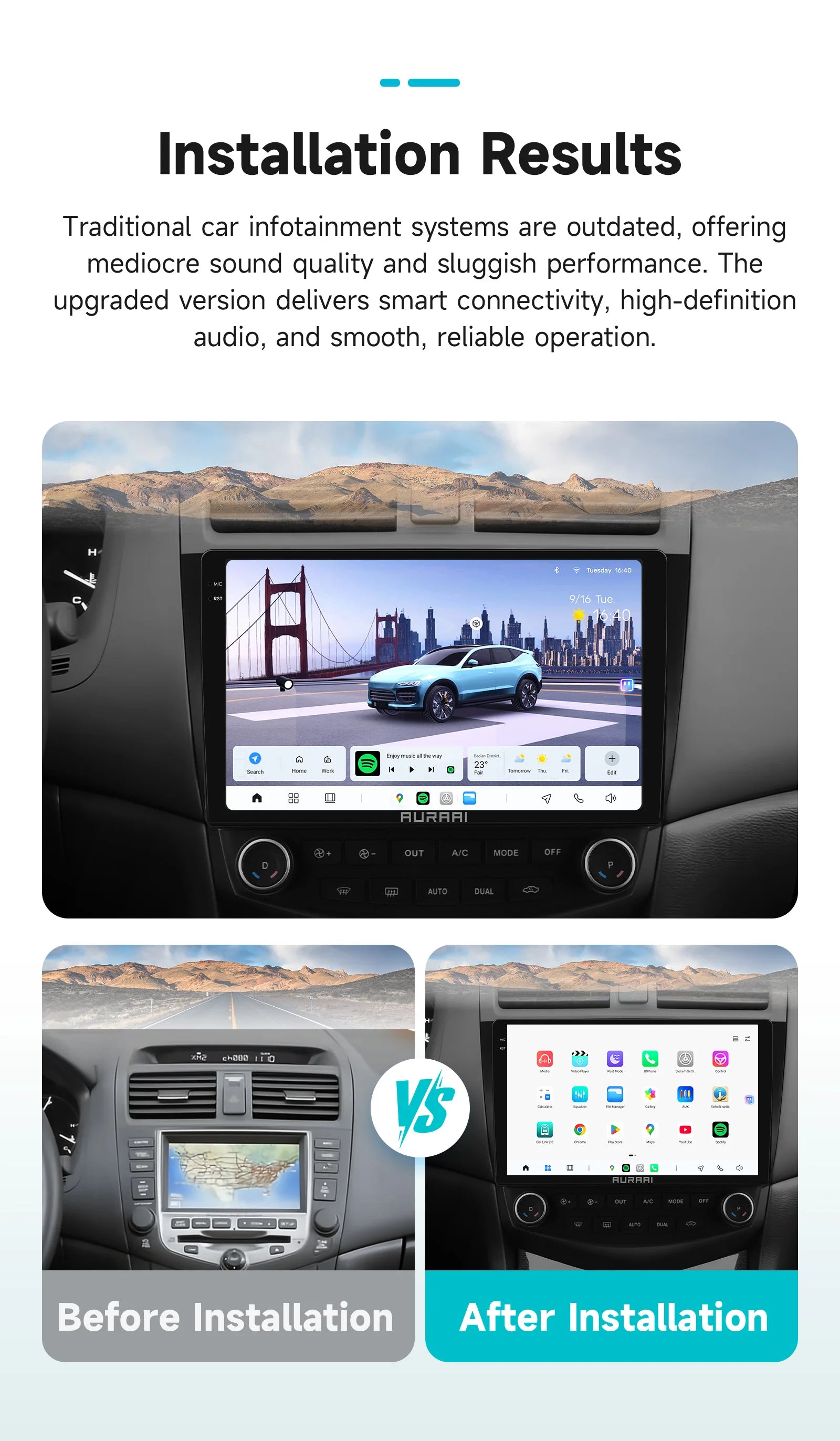2DIN 9" Wireless Carplay Car Multimedia GPS Radio For Honda ACCORD 7 2003 2004 2005 2006 2007 Android Auto RDS DSP 4G WiFi 360