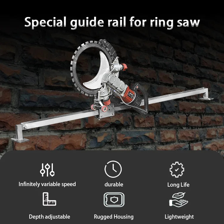 220V-240V  Concrete Ring Saw with 2.4M Track  High Power Electric Wall Cutter  Cuts up to 30‑40 cm Concrete Brick Stone
