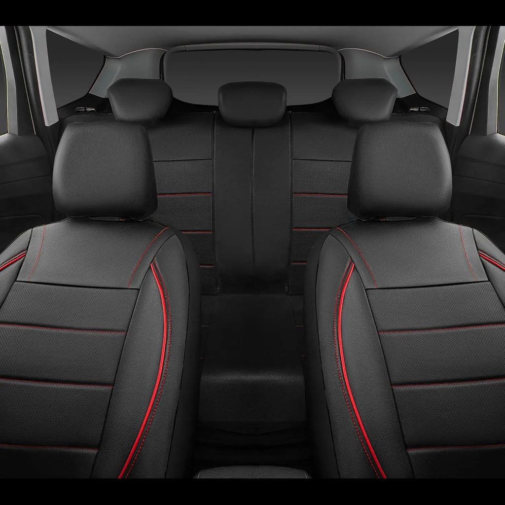 Housses de siège de voiture en cuir universelles style simple respirantes pour 5 places