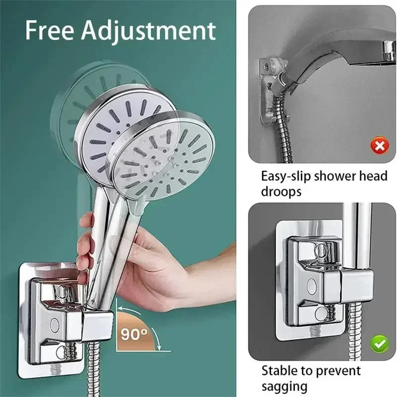 Support de pomme de douche Support de douche mural réglable Support de pomme de douche auto-adhésif Support portable Accessoires