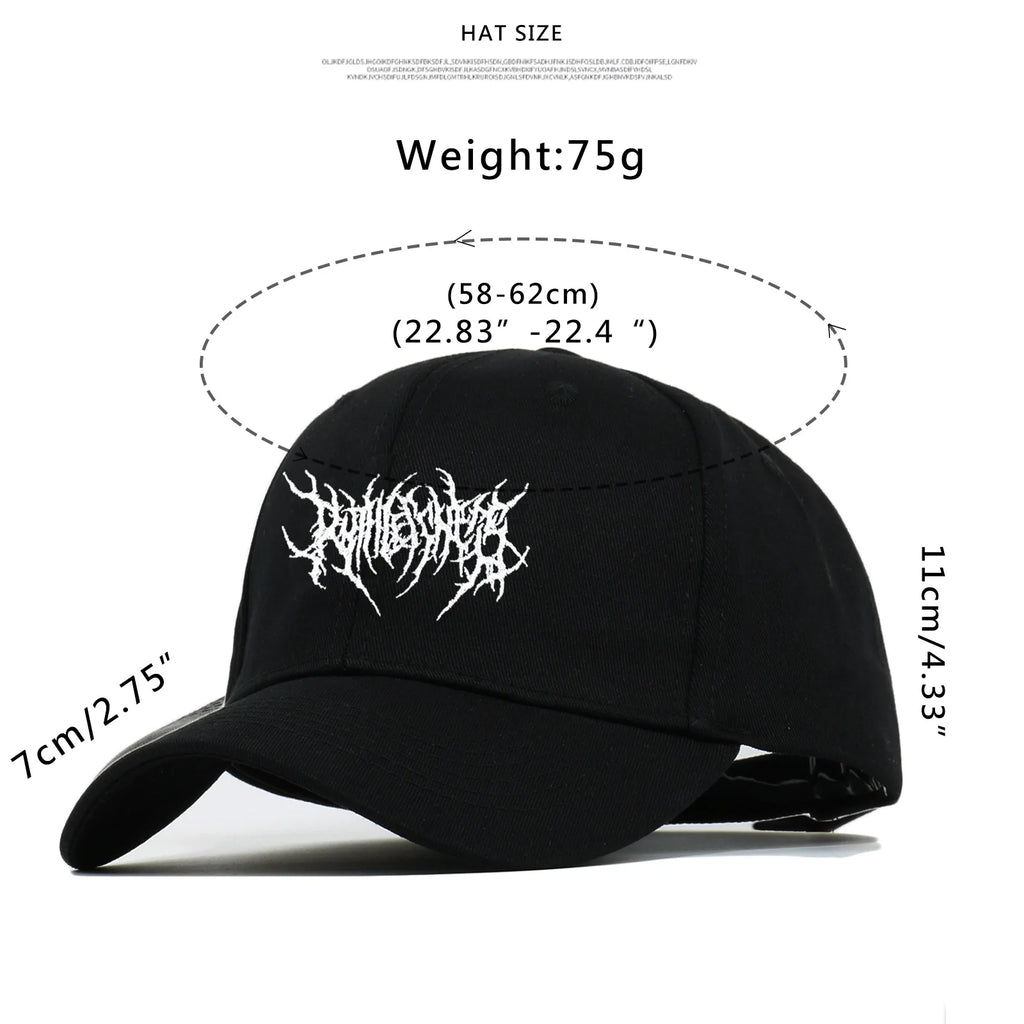 Gothic Street Punk Frauen Baseball Cap Cotton Fashion Embroidery Outdoor Sports Y2K Black Caps Men Women Soft Snapback Dad Hats