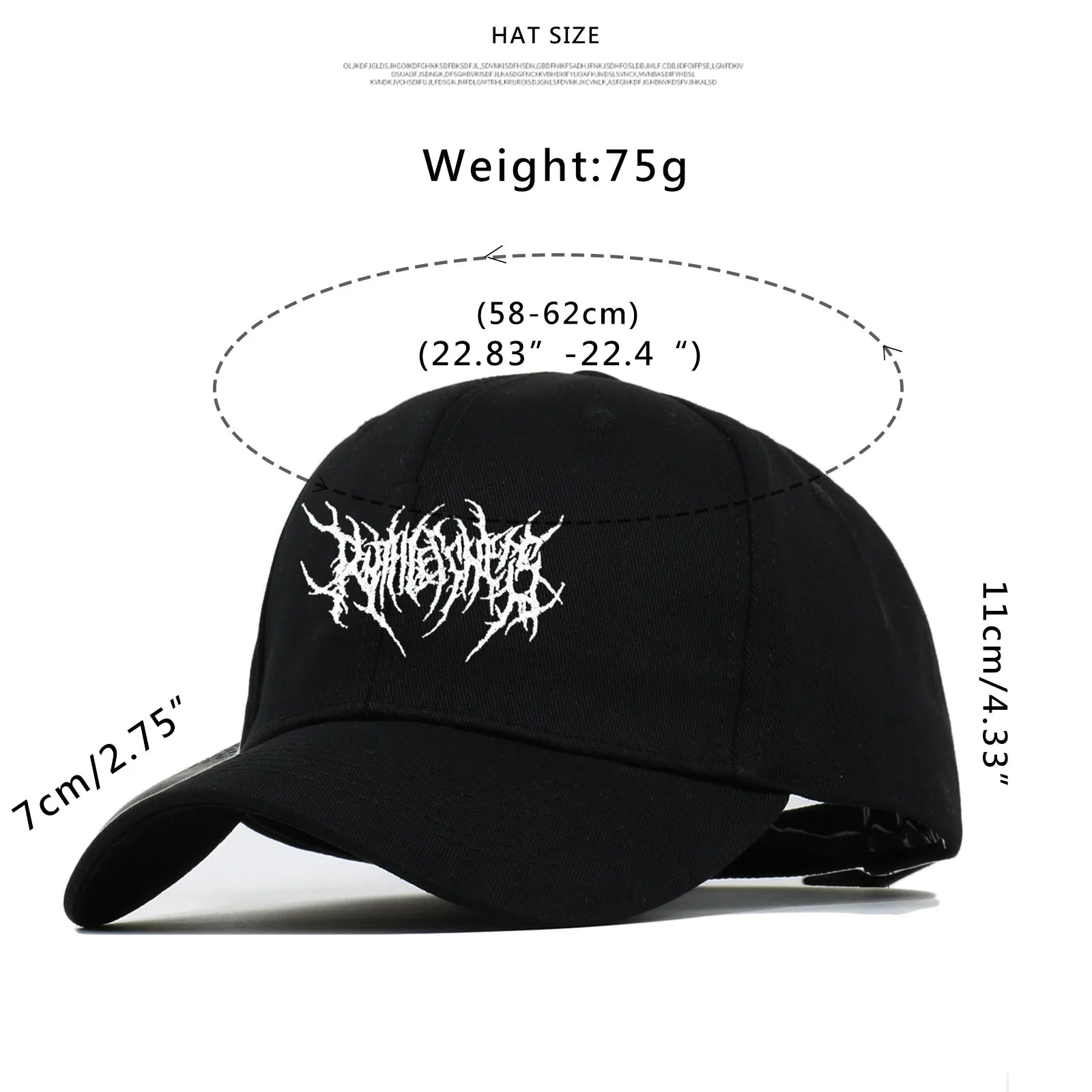 Gothic Street Punk Frauen Baseball Cap Cotton Fashion Embroidery Outdoor Sports Y2K Black Caps Men Women Soft Snapback Dad Hats