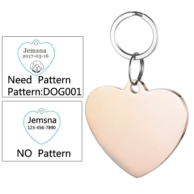 Dog ID Tag Free Engraving Name Tel Cat Collar Harness Pendant Clothes Accessories For Pet Custom Puppy Kitten Leash Pet Supplies