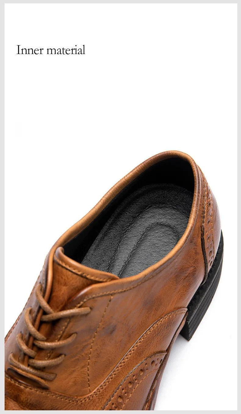 Soft Leather Mens Wedding Brogues Shoes Luxury Genuine Leather Spring Designer Handmade Quality Autumn Formal Social Shoes Man