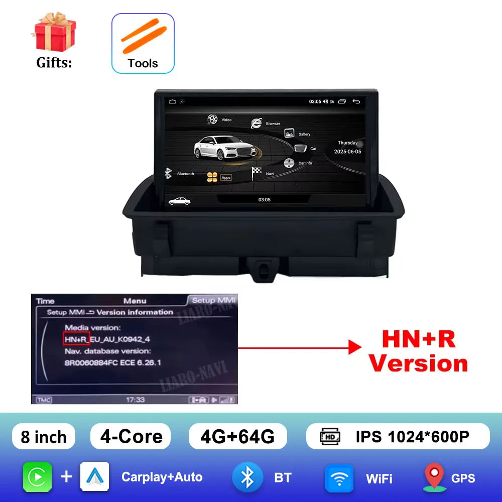 Audio DSP Stereo GPS Navi 8 inch Android 15 System for Audi Q3 2011 2012 - 2018 Carplay Car Radio Multimedia Player BT HD Screen