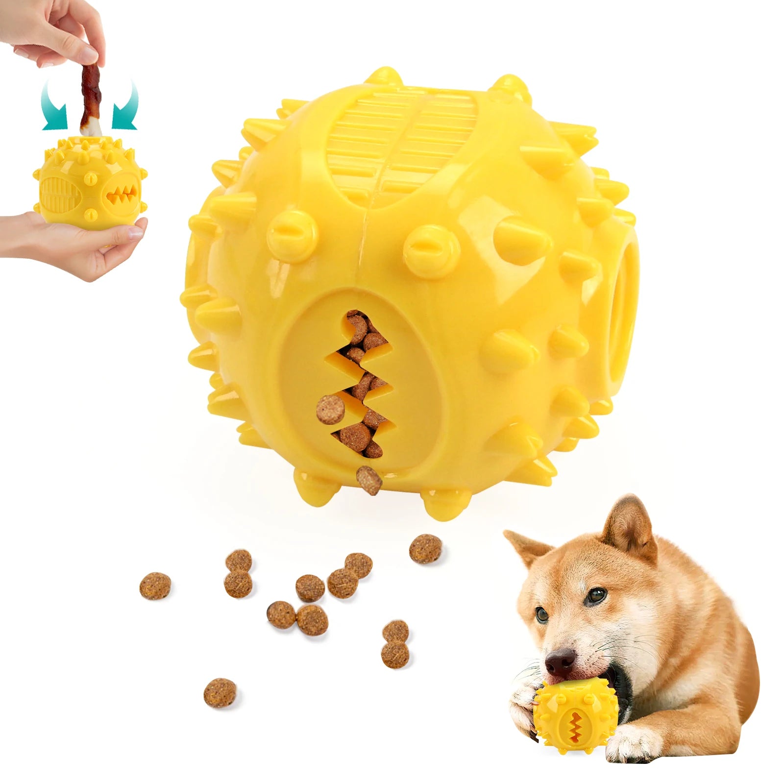 Dog Chew Toys Grinding Teeth Sound Ball Toys Leaking Food Balls Anti Bite Interactive Training Cleaning Teeth Toys Pet Products