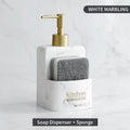 Kitchen Accessories Sink Countertop Liquid Hand Soap Dispenser Pump Bottle Caddy with Storage Compartment Holds Stores Scrubbers