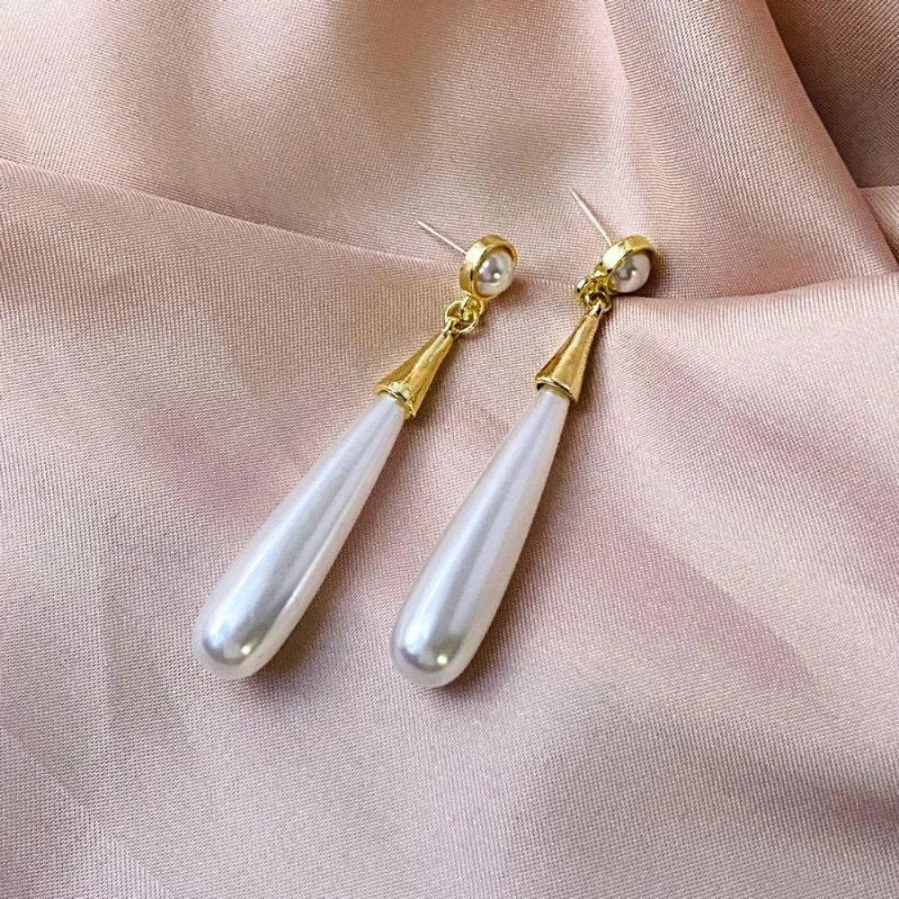 Retro Water Drop Imitation pearl Earrings For Women French Valentine's Day Anniversary Gift Wedding Party Jewelry Pendientes