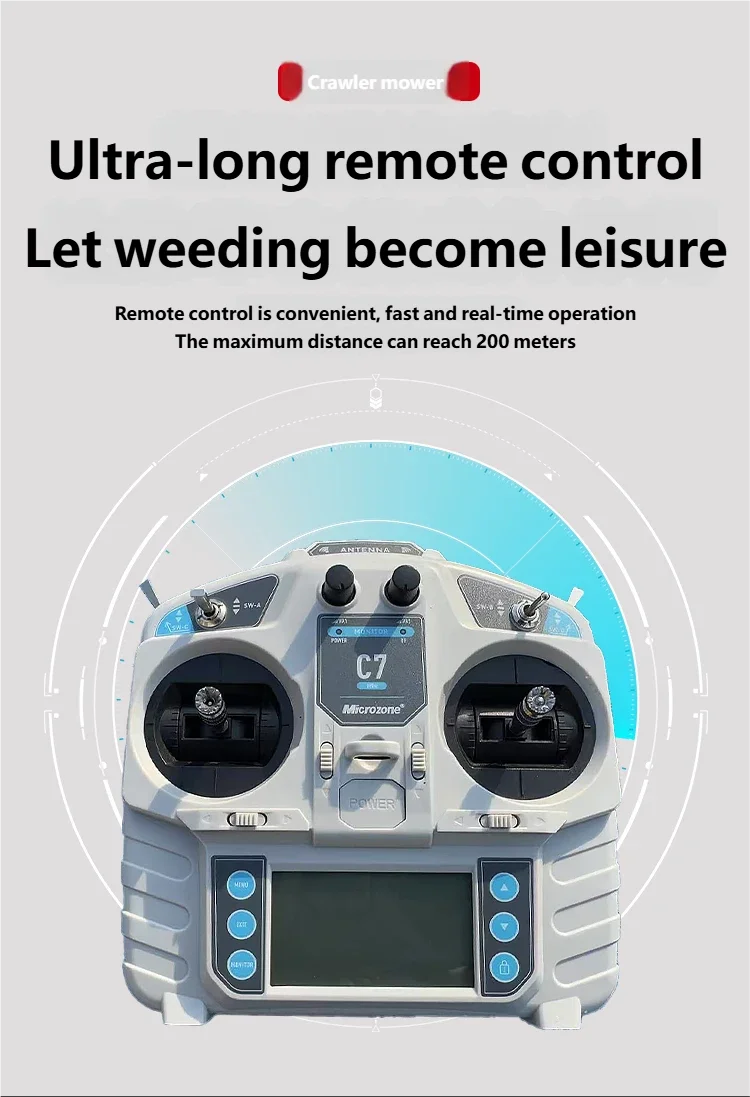 Controlled Lawn Mower Intelligent Mowing Robot for Orchards Fields Slopes Small Lithium-Ion Battery Powered Lawnmower
