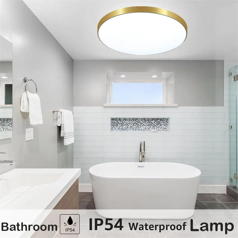 Plafonniers LED étanches pour salle de bain 18W 30W 40W, luminaires LED ronds pour cuisine, salon, balcon, toilettes 110V 220V