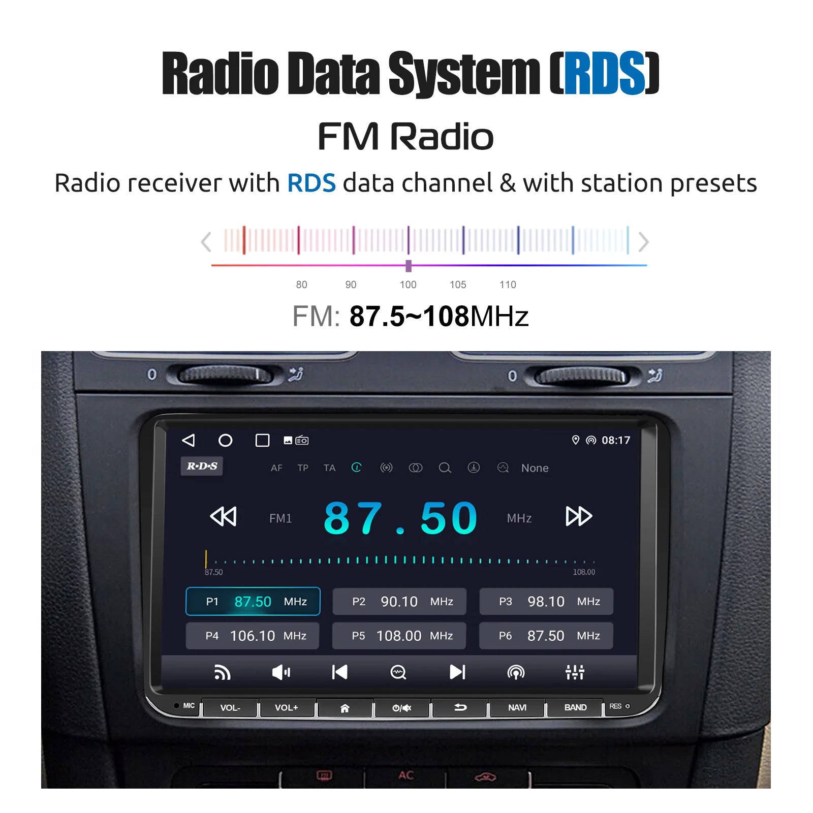 9" Android 14 4G+64G Wireless Carplay Car Stereo GPS NAVI WIFI RDS FM BT EQ for VW Golf 5 6 Passat Polo Touran Tiguan Caddy EOS