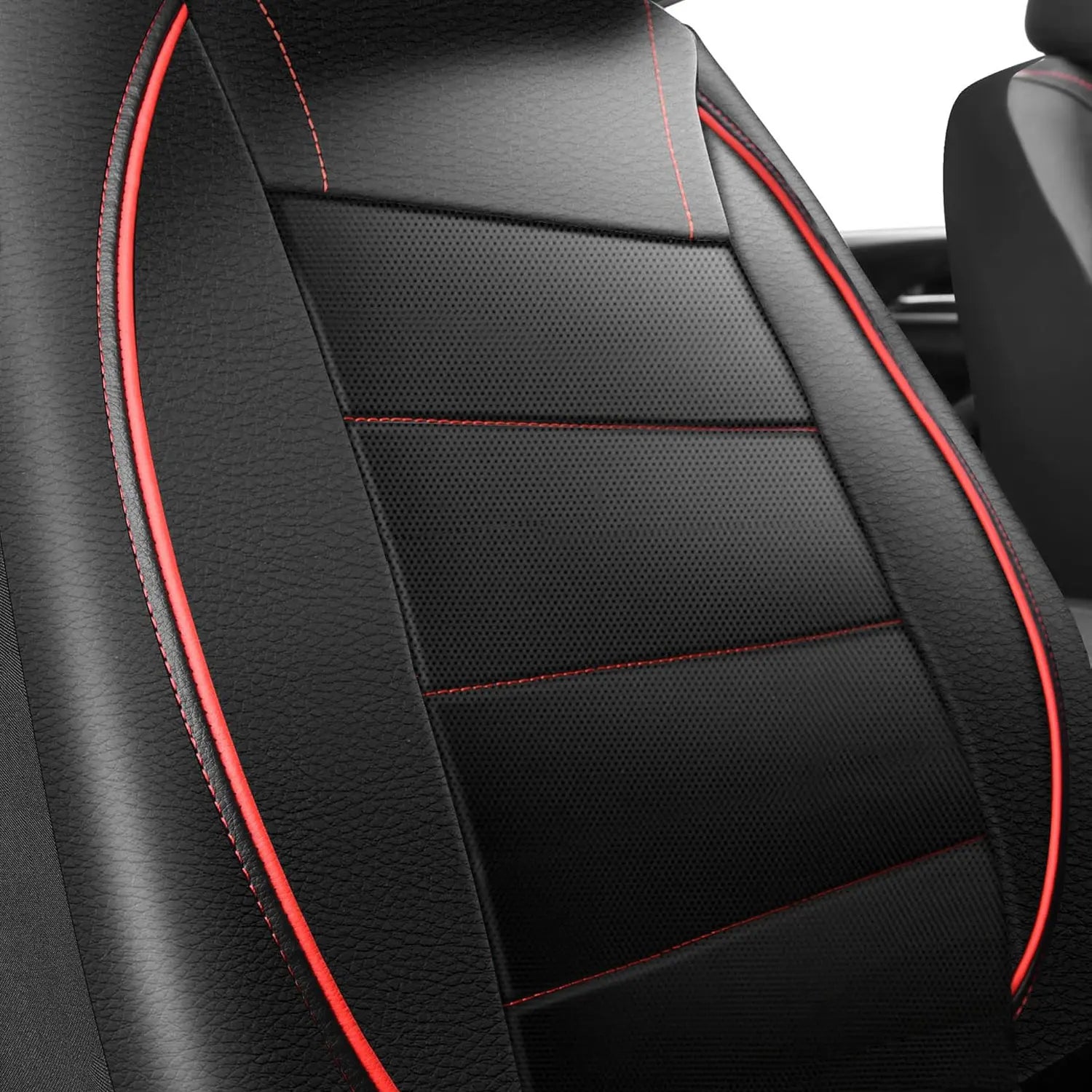 Housses de siège de voiture en cuir universelles style simple respirantes pour 5 places