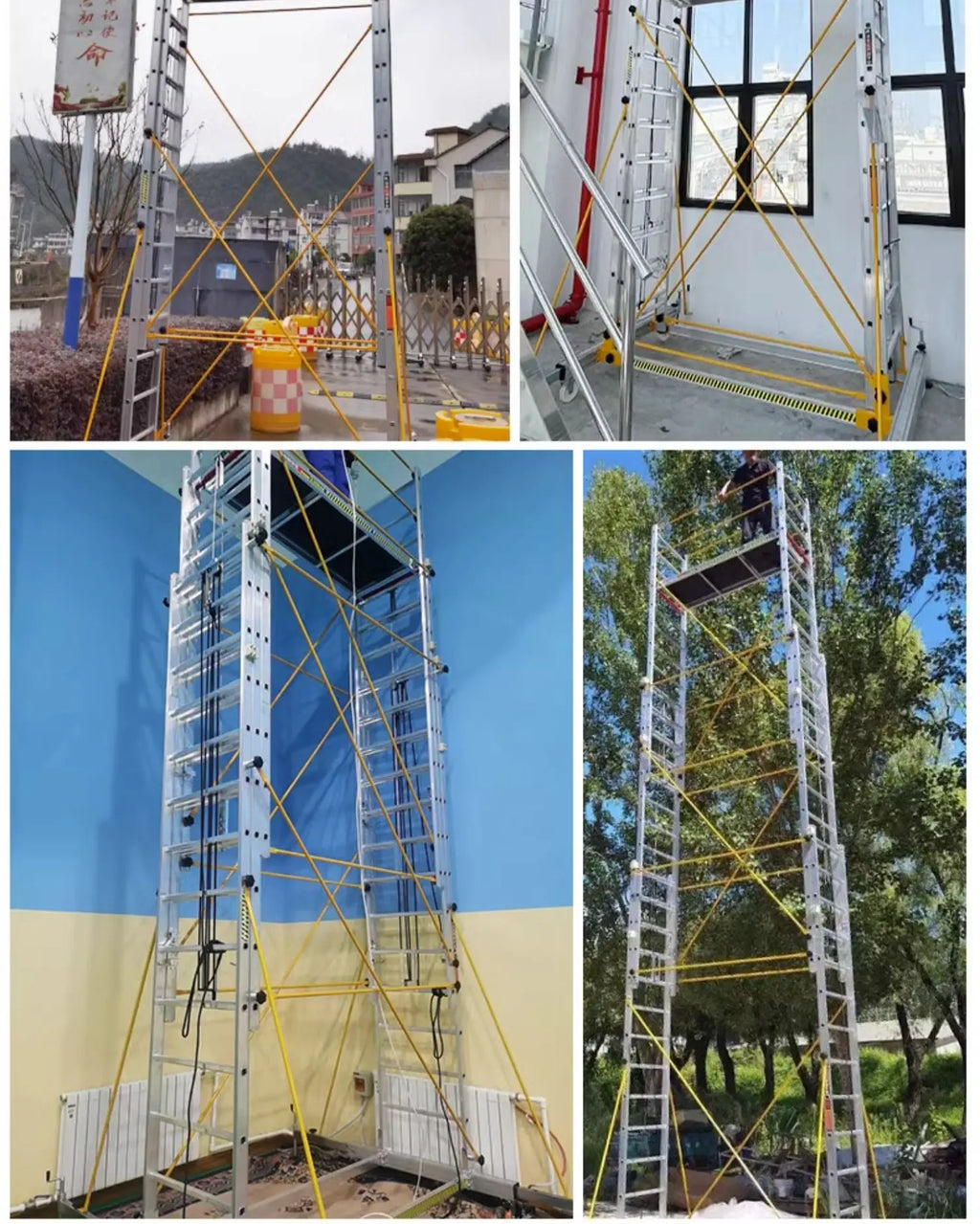 Aluminum alloy scaffolding movable telescopic scaffold factory direct folding engineering ladder platform.