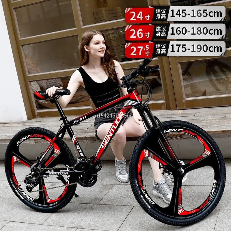 Mountain bikes for adults variable speed off-road racing shock-absorbing bikes for adults boys girls and students aged 8 to 15