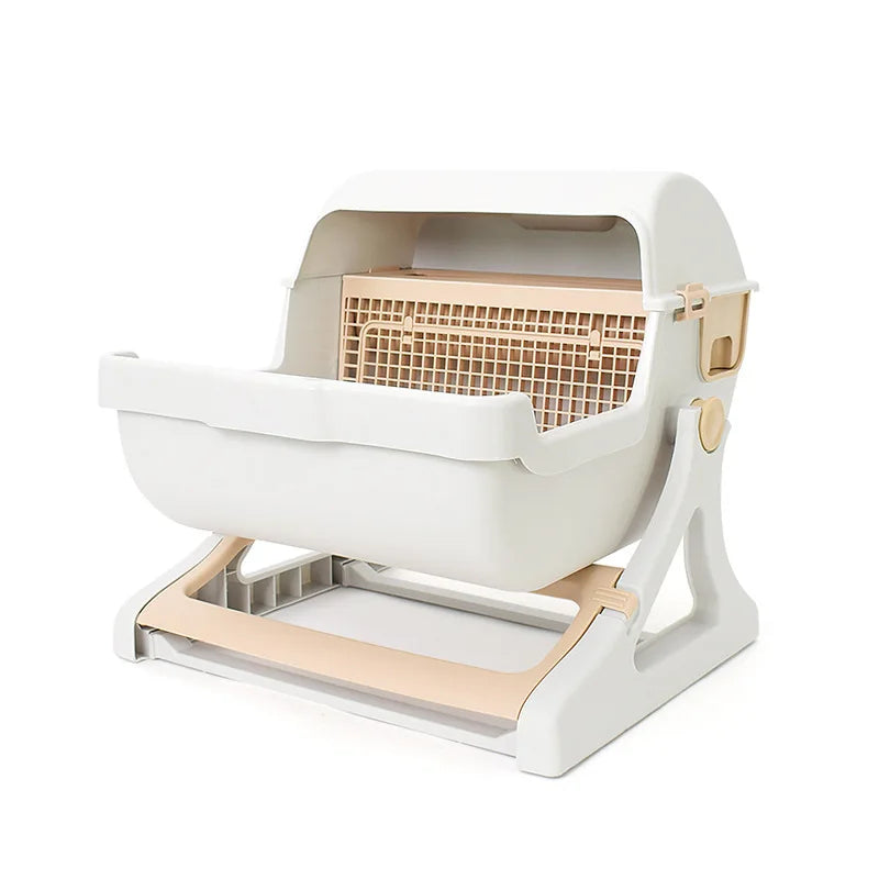 Pet Semi-Automatic Quick Cleaning Cat Litter Box Luxury Cat Toiletraining Kit Sandbox Bedding Bedpans Pet Mascotas Kitten